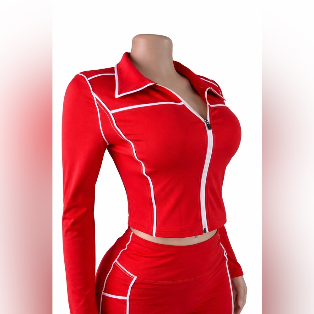 Sculpt Zip-Up Crop Jacket & High-Waist Short Set - Picture 3 of 5